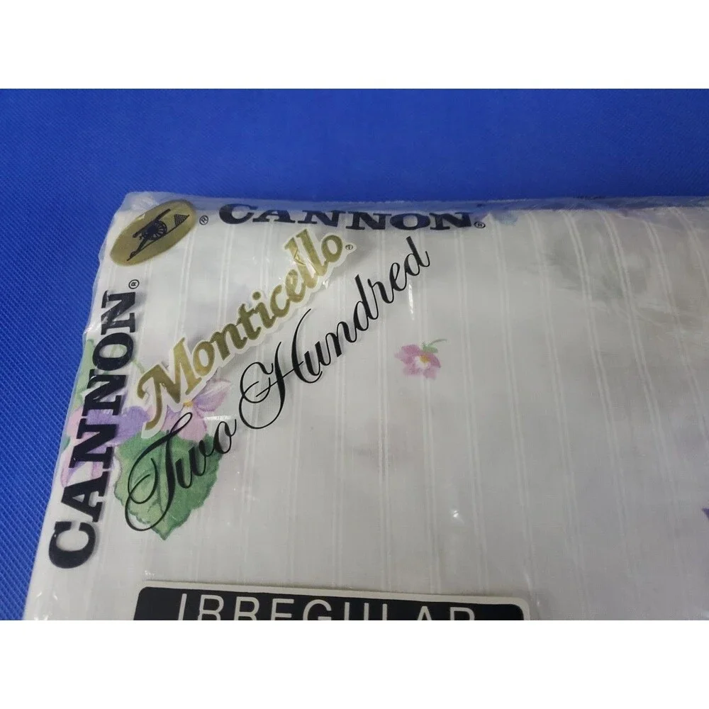 Vtg Cannon Monticello Full & Flat Sheet 200 Thread Count NOS Flowers Purple USA